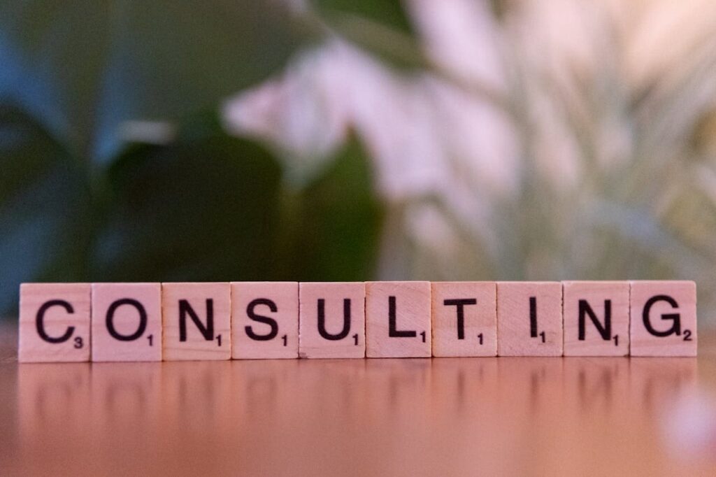 consulting concept with wooden letter tiles 30945515